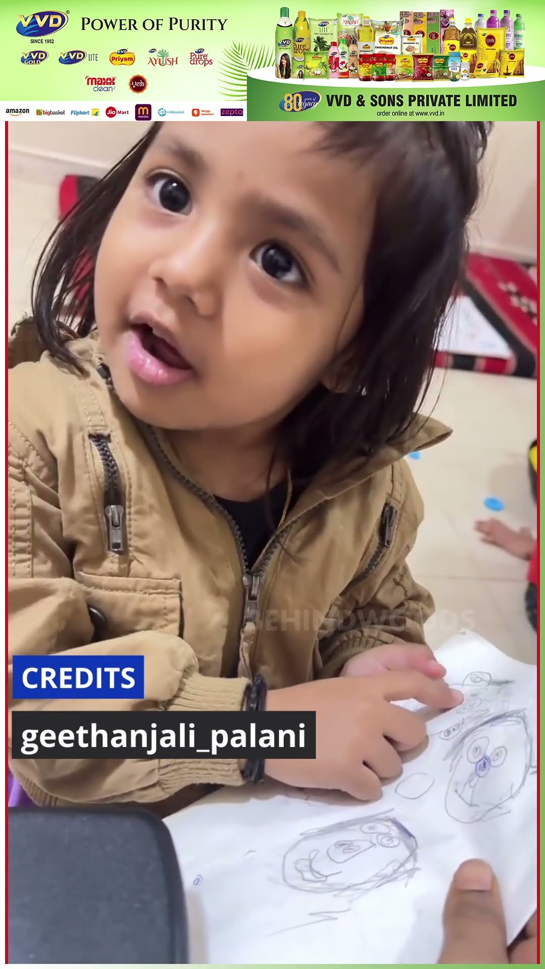 அம்மாவுக்கு எங்கடி முடிய காணோம் ? உருக வெச்ச குட்டி தேவதை...Cute Video