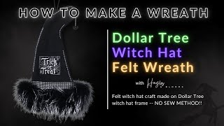 Dollar Tree Witch Hat Wreath with Detachable Parts (SOCKs) | How to Use a Dollar Tree Witch Hat Form
