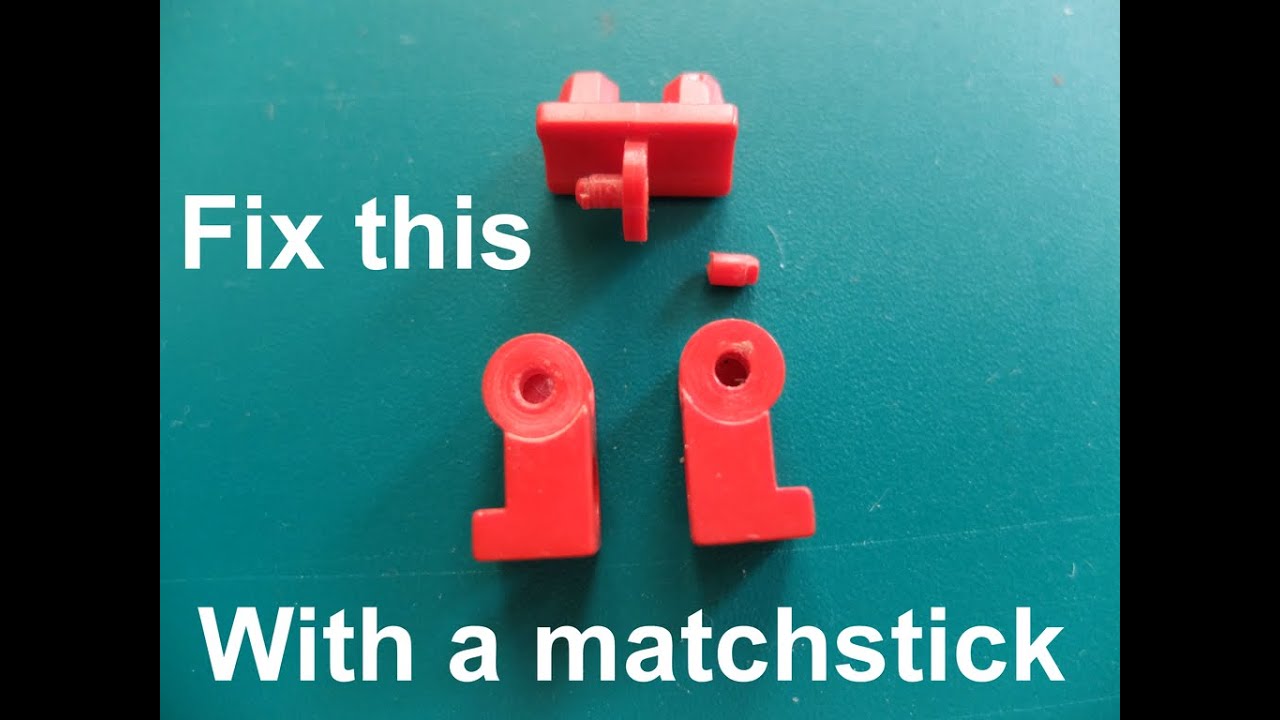 Lego minifigure legs repair using a matchstick