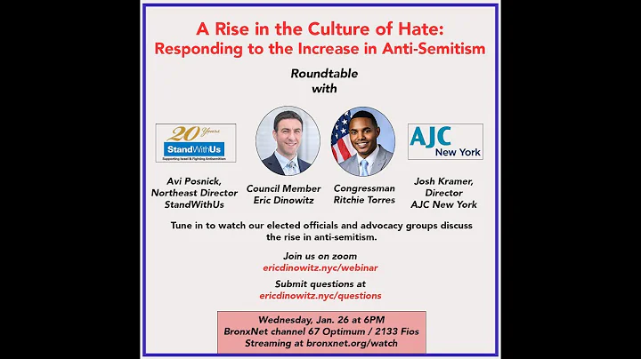 LIVE: A Rise in the Culture of Hate: Responding to the Increase in Anti-Semitism