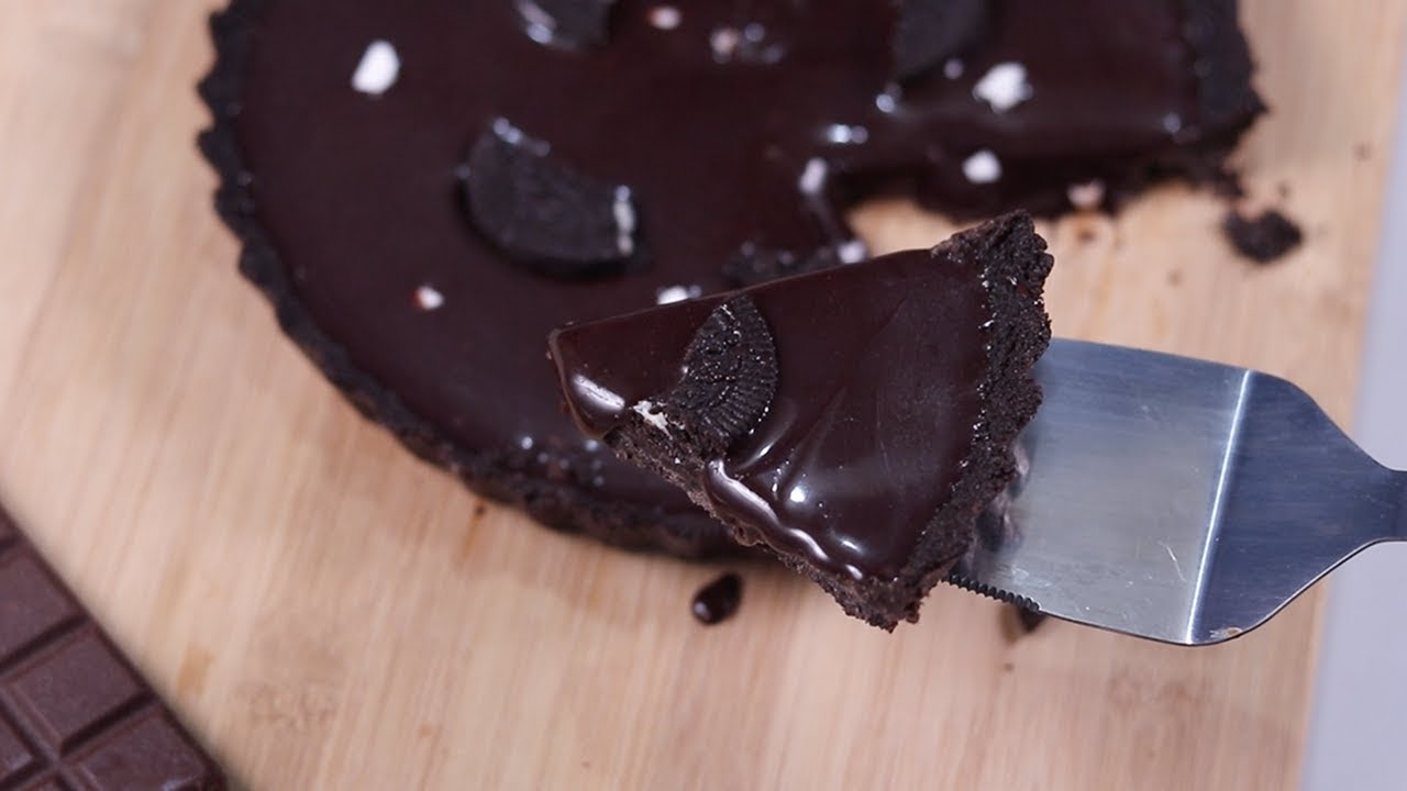 No Bake Oreo Chocolate Tart Recipe | Easy Chocolate Tart Recipe| How to make chocolate tart at home
