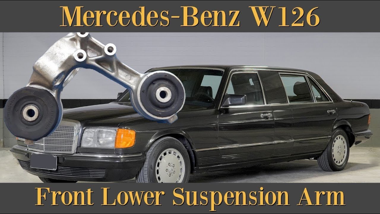 Mercedes-Benz W126 C126 - Снятие шарового шарнира и втулки направляющей тяги переднего нижнего ры...