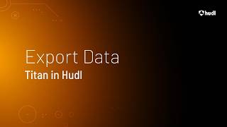 Export Data • Titan in Hudl