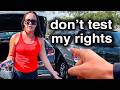 When Wannabe Tough Karens Get Manhandled By Cops