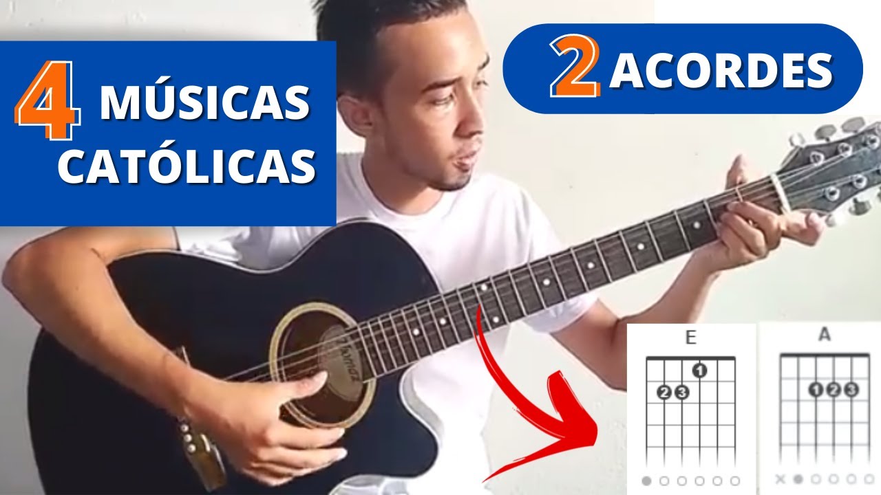 4 Músicas Católicas Simplificadas com 2 ACORDES (Violão Católico Fácil)