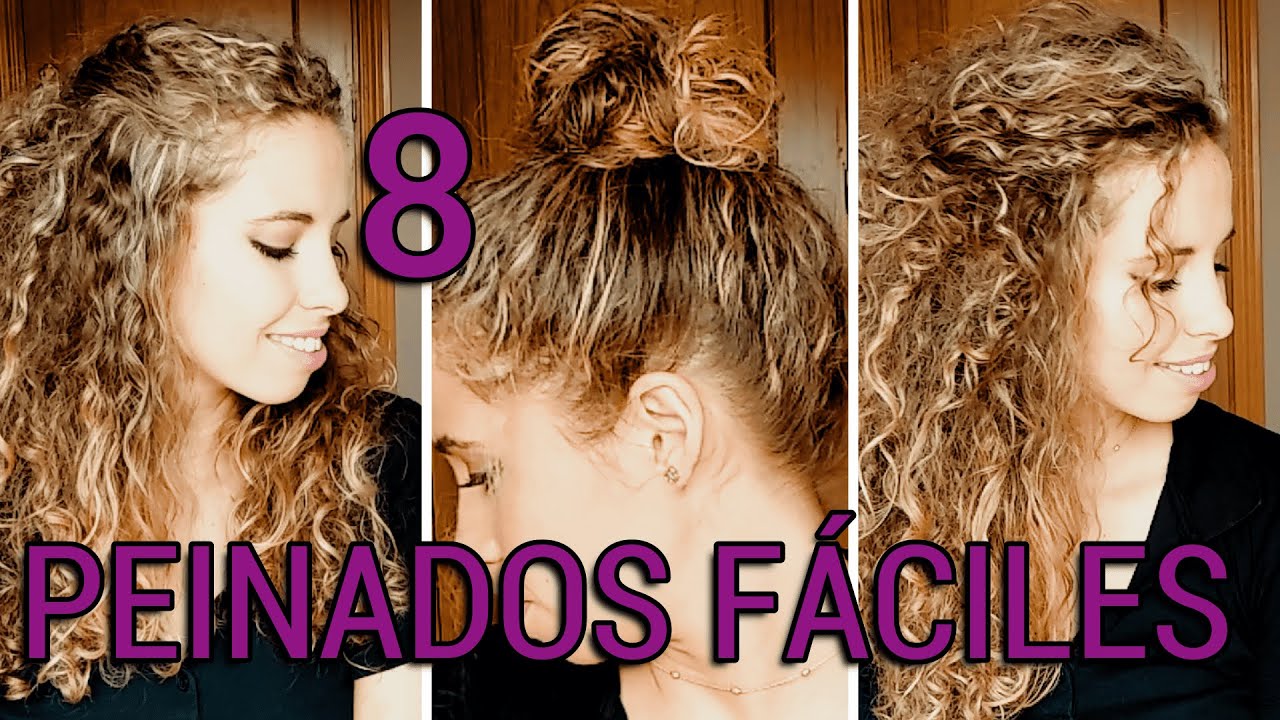 8 IDEAS de PEINADOS FÁCILES 👌 para PELO RIZADO!!