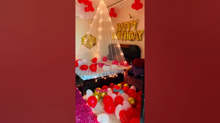 Romantic Birthday Room Decoration Ideas #birthdaydecoration #birthdaydecor #partyhouse #shorts #reel