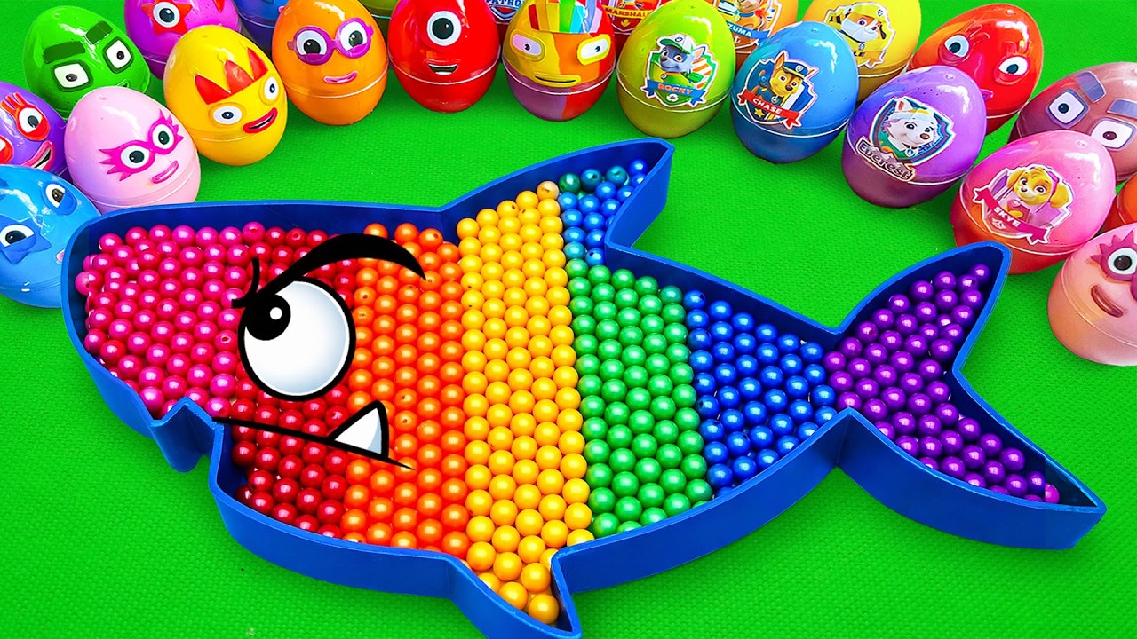 Satisfying ASMR | Making Rainbow Beads Baby Shark Bathtub by Mixing Mystery Slime CLAY Eggs