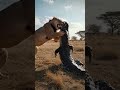 Which is stronger, the lion or the crocodile?ライオンとワニどっちが強い? #shorts #animals #nature