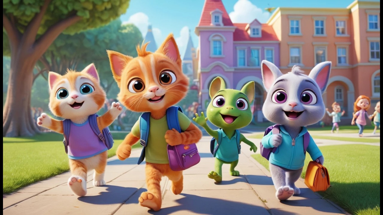 Kitten Goes to School 🐱 First Day of School Song for Kids & Nursery ...
