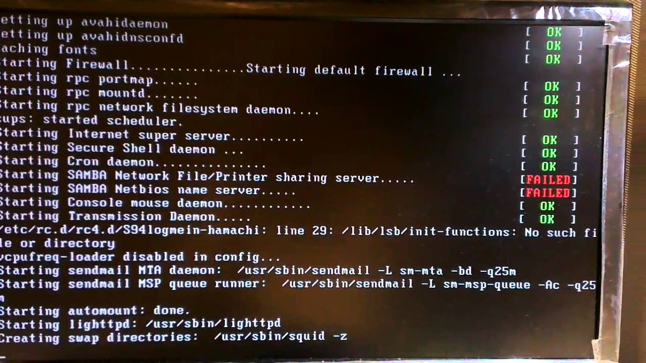 Vector Linux 7 bootup, samba error - YouTube