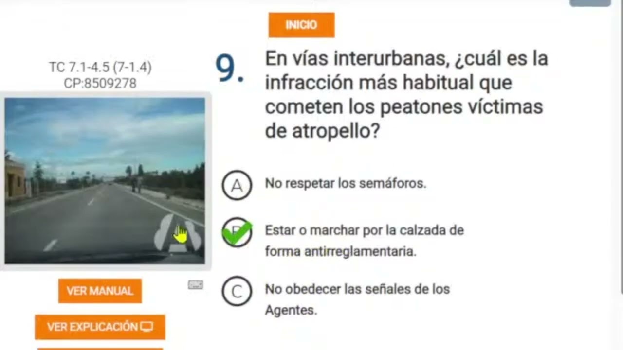 حل وشرح اختبار 7 , اختبارات permiso B