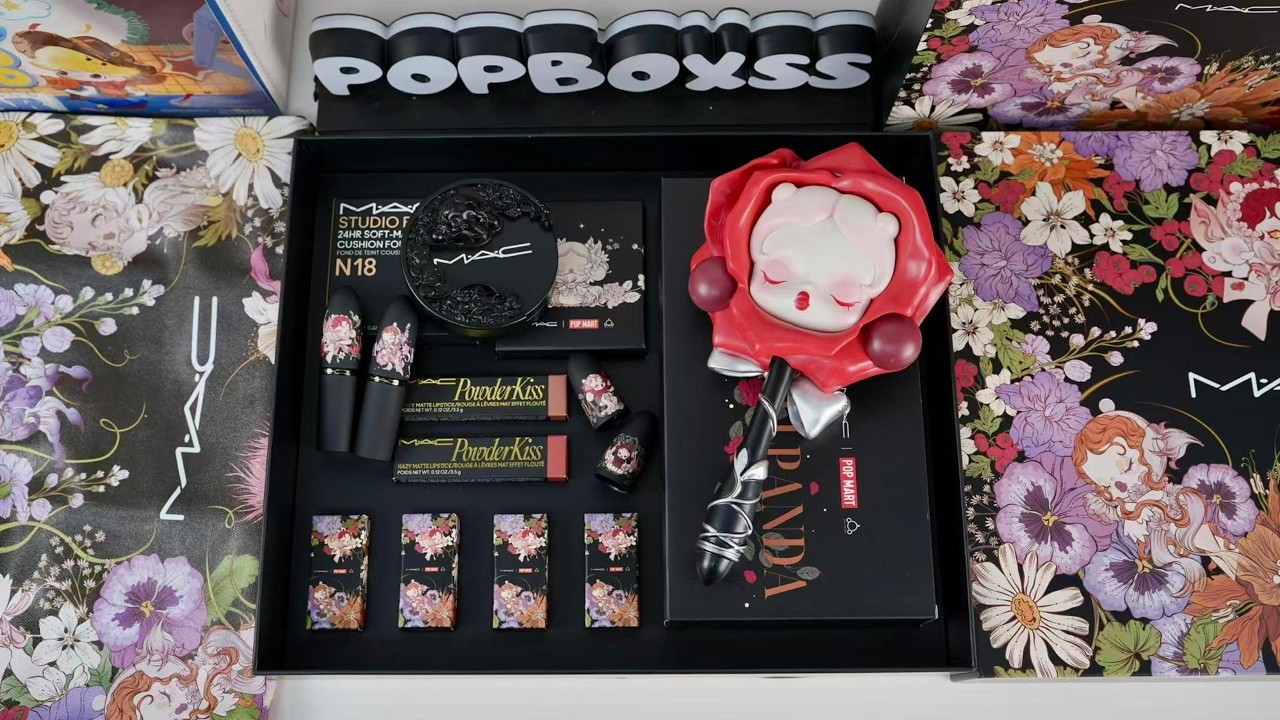 Unboxing MAC × SKULLPANDA Qixi Limited Gift Set.#unboxing #popmart