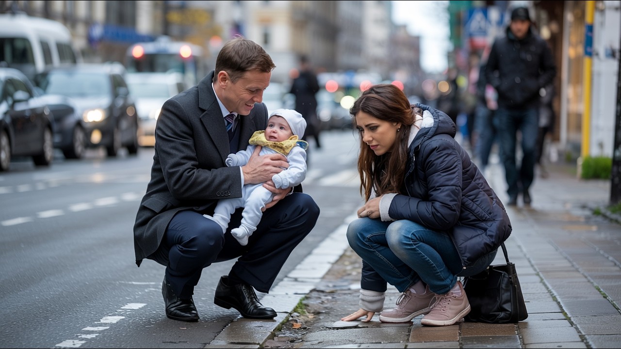 Mama săracă a leșinat cu bebelușul — CEO-ul s-a îngenuncheat și i-a ajutat până a venit salvarea.