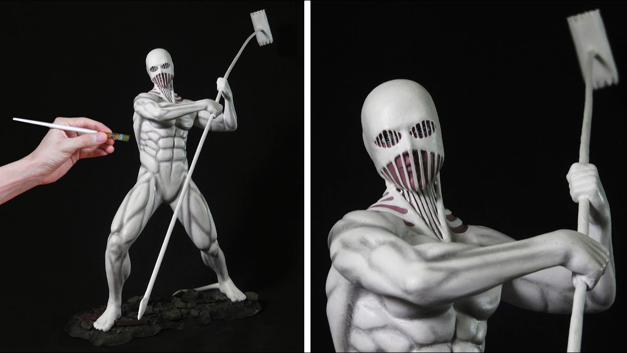 I made the Warhammer Titan in Air Dry Porcelain Clay | Attack on Titan
