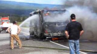 Alaska Hi-Way Near Fort Nelson B.c Motorhome Fire 2