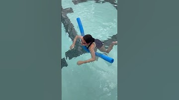 Pool noodles are a way to develop balance & coordination in the water. #learntoswim #swimcoach