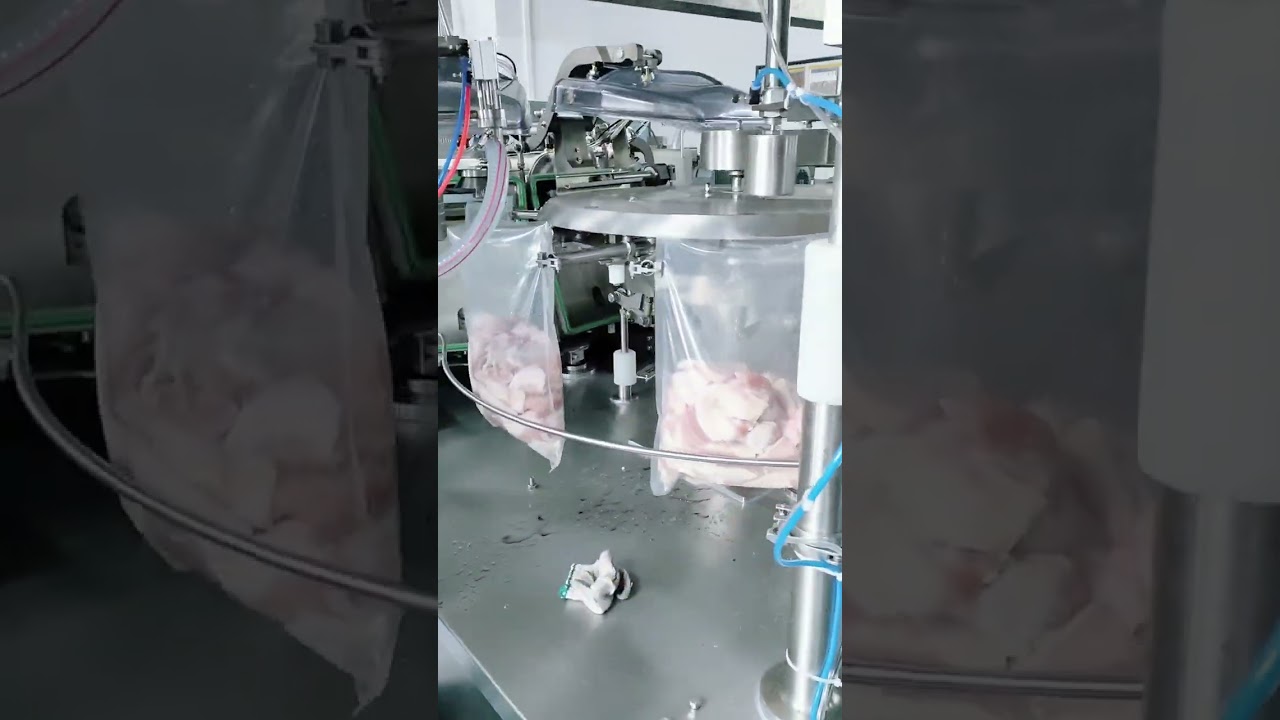 Meat vacuum packaging machine, rotary prefabricated bag vacuum packaging equipment