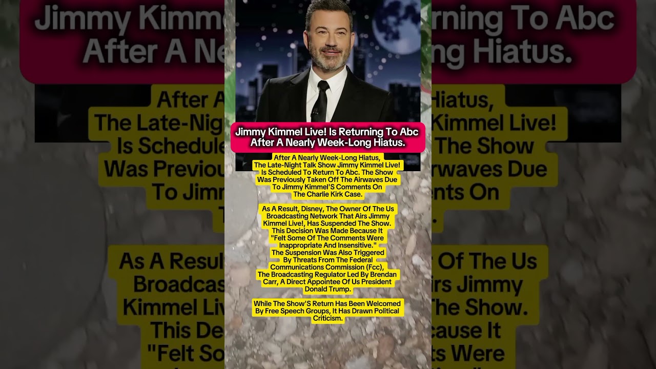 Once stopped on TV screens, now Jimmy Kimmel is back Live! 
