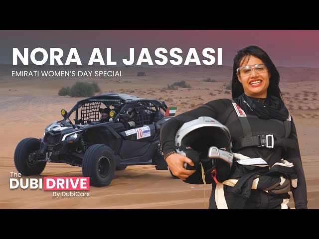 Rally driving action with Emirati woman rally racer Nora al Jassasi