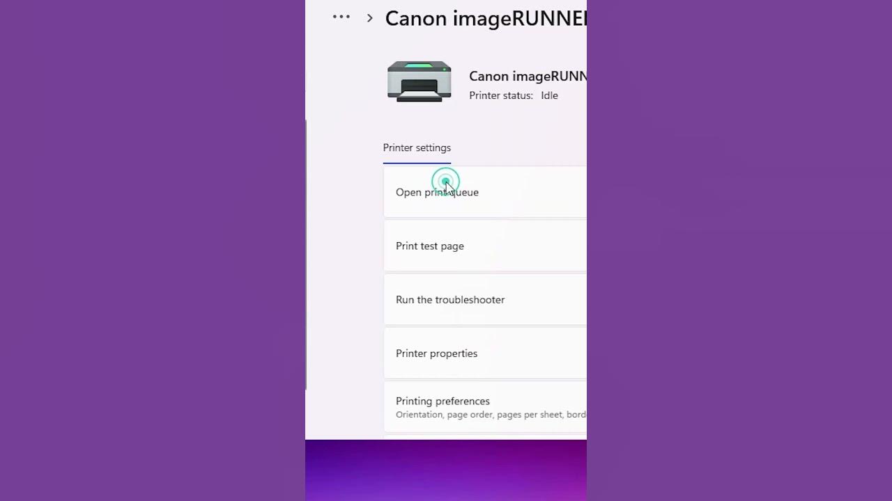 How to turn off canon printer default 2 sided printing mode in windows