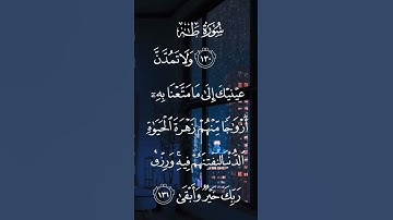 سورة طه ولاتمدن عينيك إلى مامتعنا به أزواجا منهم زهرة الحياة الدنيا لنفتنهم فيه ورزق ربك الاية ١٣١