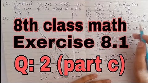 8th Class Math | Unit 8 | Exercise 8.1 Q: 2 (part c) | Sindh textbook board Jamshoro