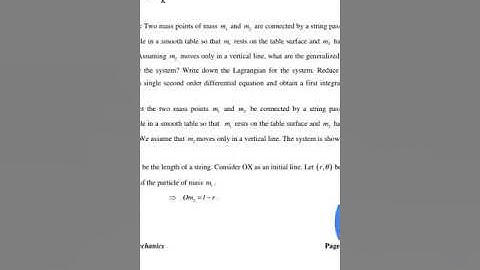 Lecture on classical mechanics MSc1 sem1