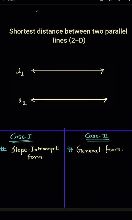 Shortest distance between two parallel lines in 2-D. #ytshorts #jee # ...