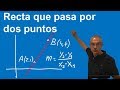 Ecuaciones de la recta: Recta que pasa por dos puntos, ecuación punto pendiente, etc.