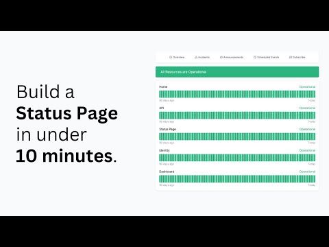 Status Page Demo: Build your OneUptime Status Page in under 10 minutes. - video from OneUptime