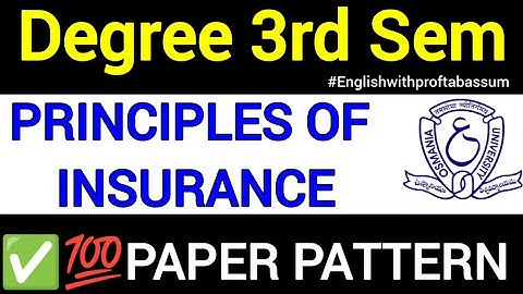 🎯🔥Osmania University Degree 3rd Sem Principles of Insurance Paper Pattern 2025 | Must Watch📚💯