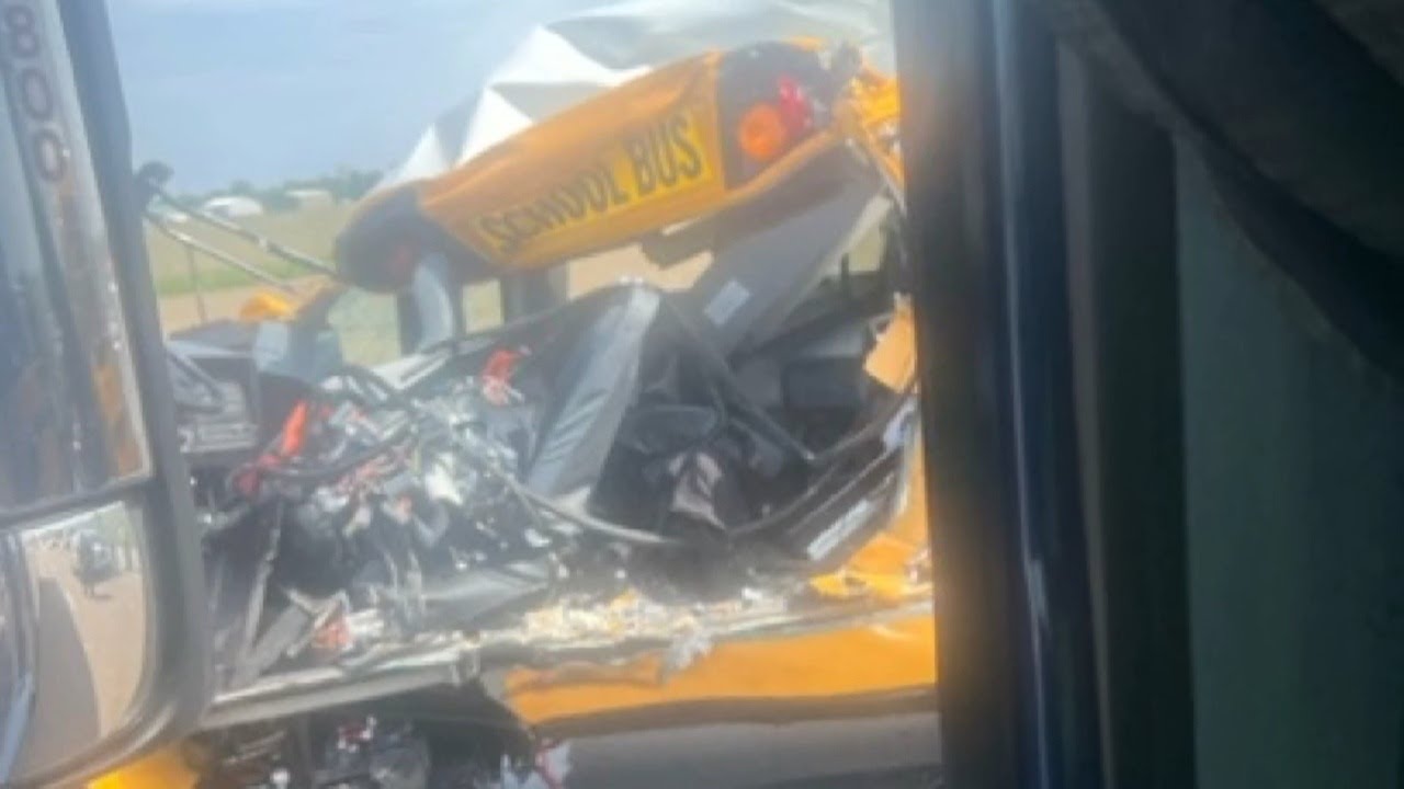 School bus driver airlifted following I-70 crash in Clark County - YouTube