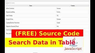 Search Data in Table using Textbox Source Code - Javascript