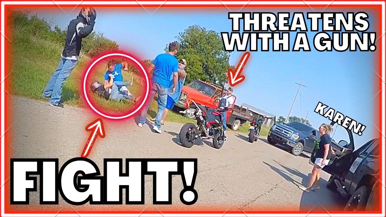 Street Fight, Chaotic scenes and TOTAL MESS on the road + guns [Must