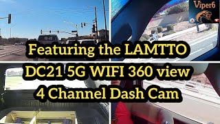 LAMTTO DC21 - 360 view - 4 Channel - 8 IR  -5G Wifi - Dash Cam discount code in the description 