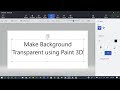How to Make Background Transparent in Paint 3D on Windows 10