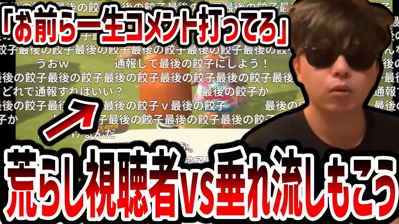 『最後の餃子』荒らしに実況動画を垂れ流して対抗するもこう【2026/3/9 あつまれ！どうぶつの森実況一気見！】