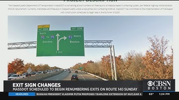 Massachusetts To Start Renumbering Exit Signs This Weekend