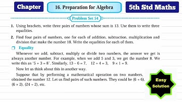 5th Std Maths Problem Set 54 Chapter 16  Preparation for Algebra  | MH BOARD | Hindi Explanation