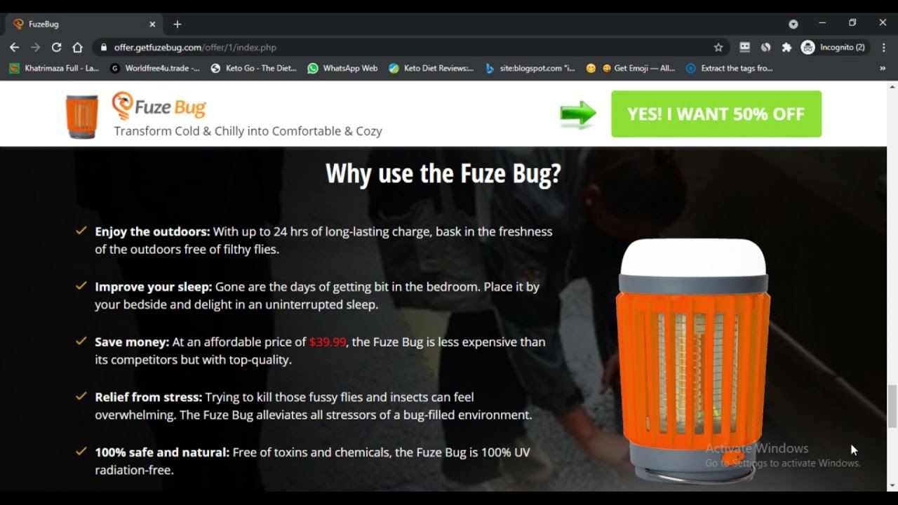 Fuze Bug ! fuzebug ! fuzebug mosquito reviews :- Watch Full Details