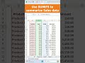 Use Excel Sumifs function to summarize Sales data #learnaccountingfinance #sales #financialanalysis