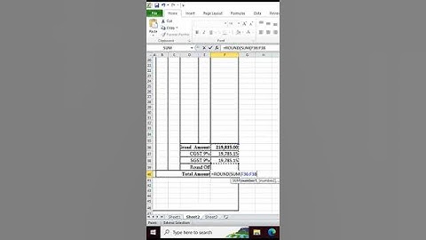 Bill Amount Round Off in MS Excel #msexcel #roundoff #msoffice #govtjobs #sarkarinaukri