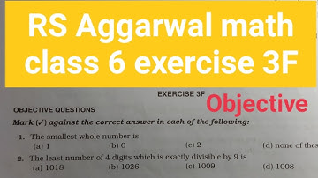 RS Aggarwal math class 6 exercise 3F solutions ।। Class 6 chapter 3F RS Aggarwal math