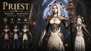 Priest#UnrealEngine5 #UE5 #FantasyCharacter #Priest#GameAssets #StylizedCharacter #IndieGameDev