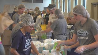 Hundreds of volunteer’s pack 80,000 meals during Maine Day Meal Pack-Out