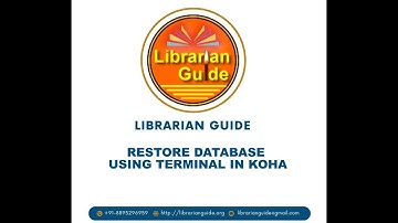 Restore Backup in Koha