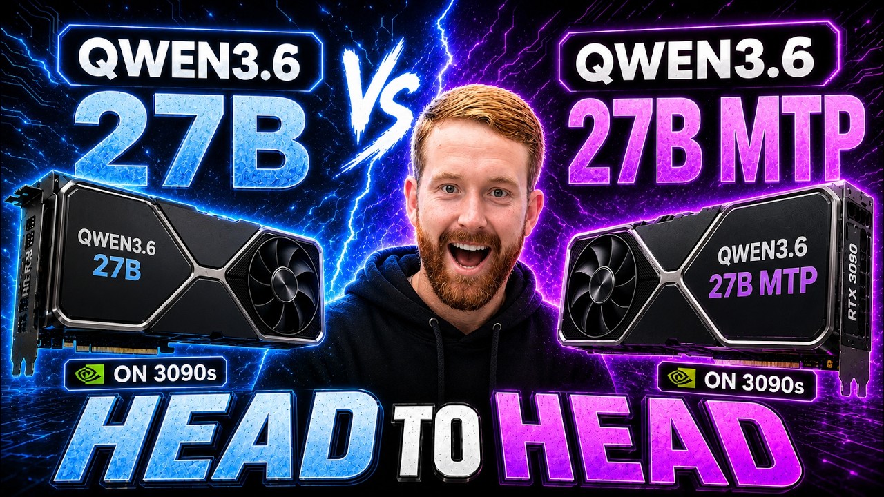 Qwen3.6 27B vs 27B MTP on RTX 3090s | Head-to-Head - YouTube