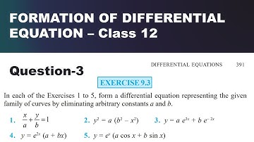 y=ae^3x+be^-2x Formation of Differential Equation Class 12 Maths Exercise 9.3
