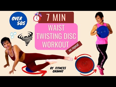 7 MIN WAIST TWISTING DISC WORKOUT – 9 new active exercises with TUMMY  TWISTER PLATE (no repeat) 